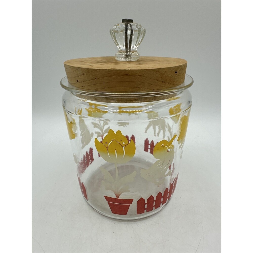 Vintage Jar Anchor Hocking Glass Biscuit Canister Storage 1940 - Picture 3 of 10